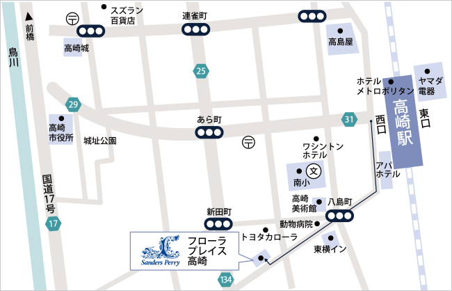 高崎事務所 (フローラ プレイス高崎)のマップ